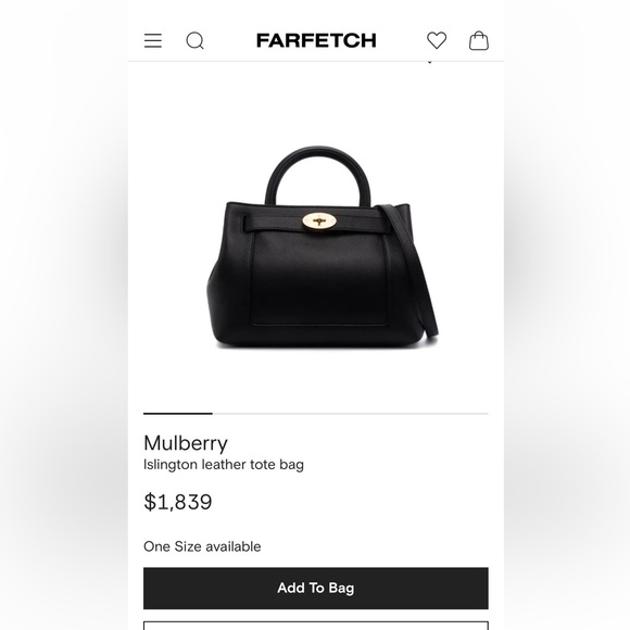 Mulberry Black Islington Leather Tote - Picture 3 of 9